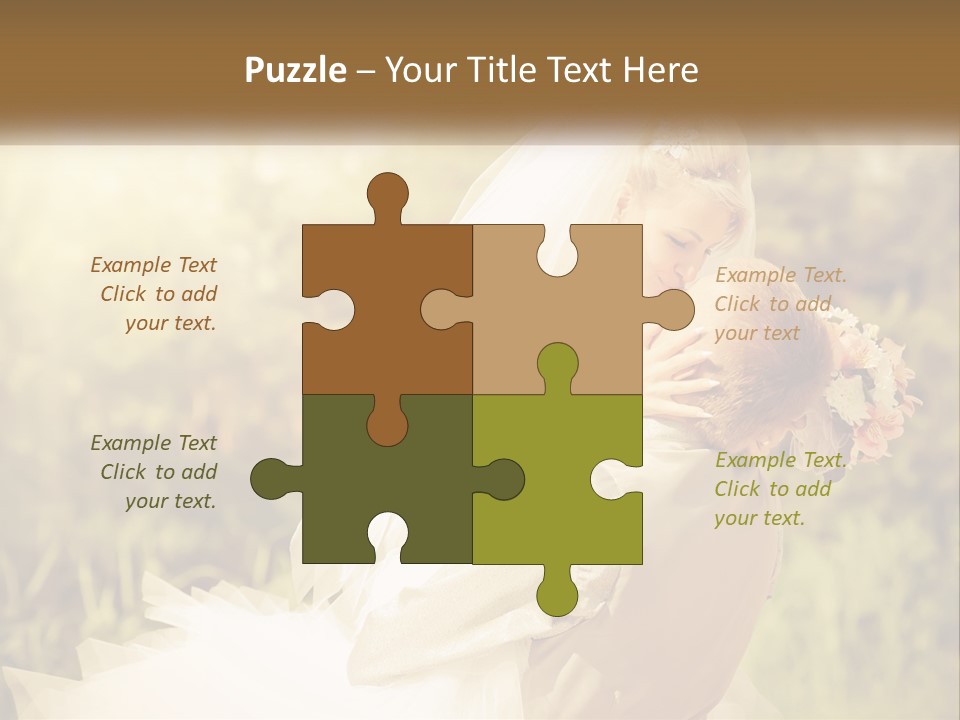 The Bride And Groom Kiss PowerPoint Template