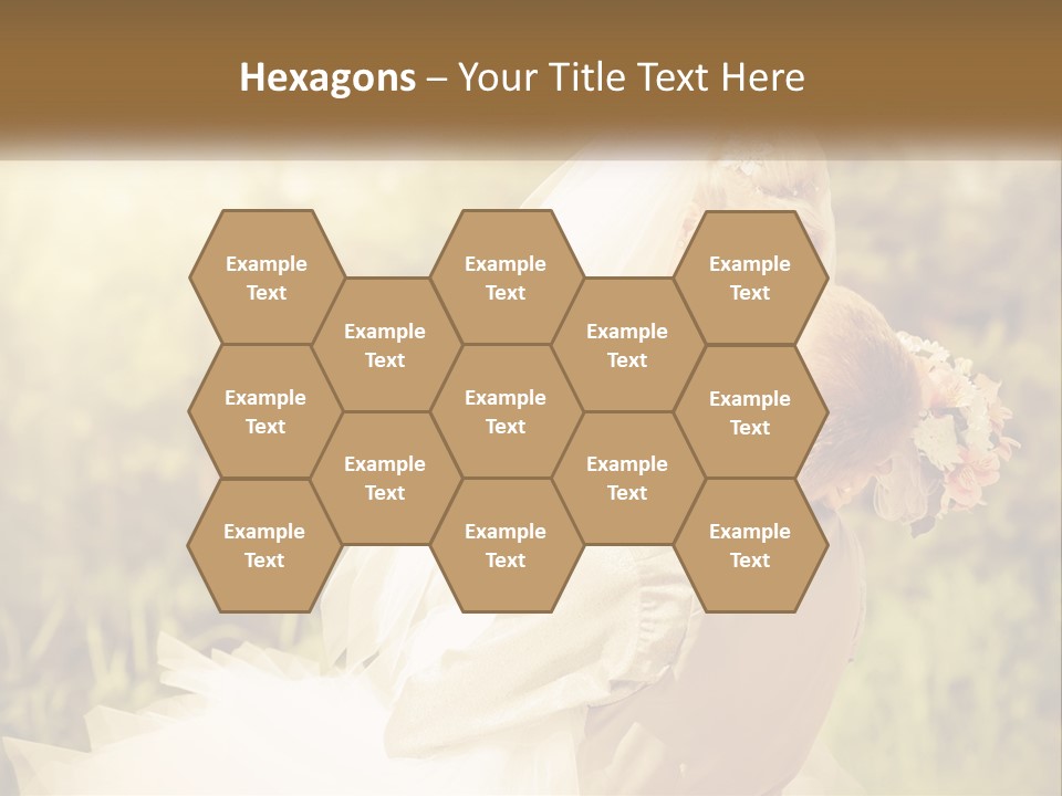 The Bride And Groom Kiss PowerPoint Template