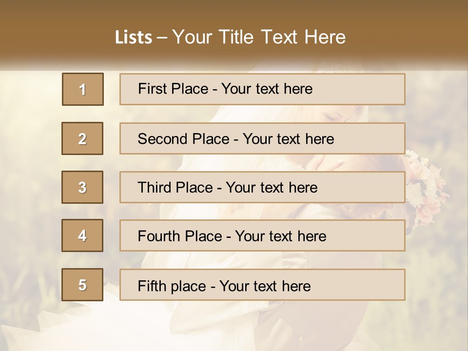 The Bride And Groom Kiss PowerPoint Template