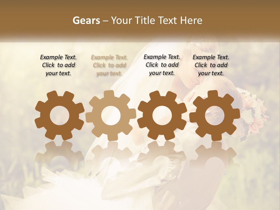 The Bride And Groom Kiss PowerPoint Template