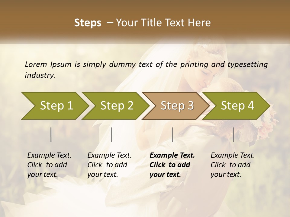 The Bride And Groom Kiss PowerPoint Template