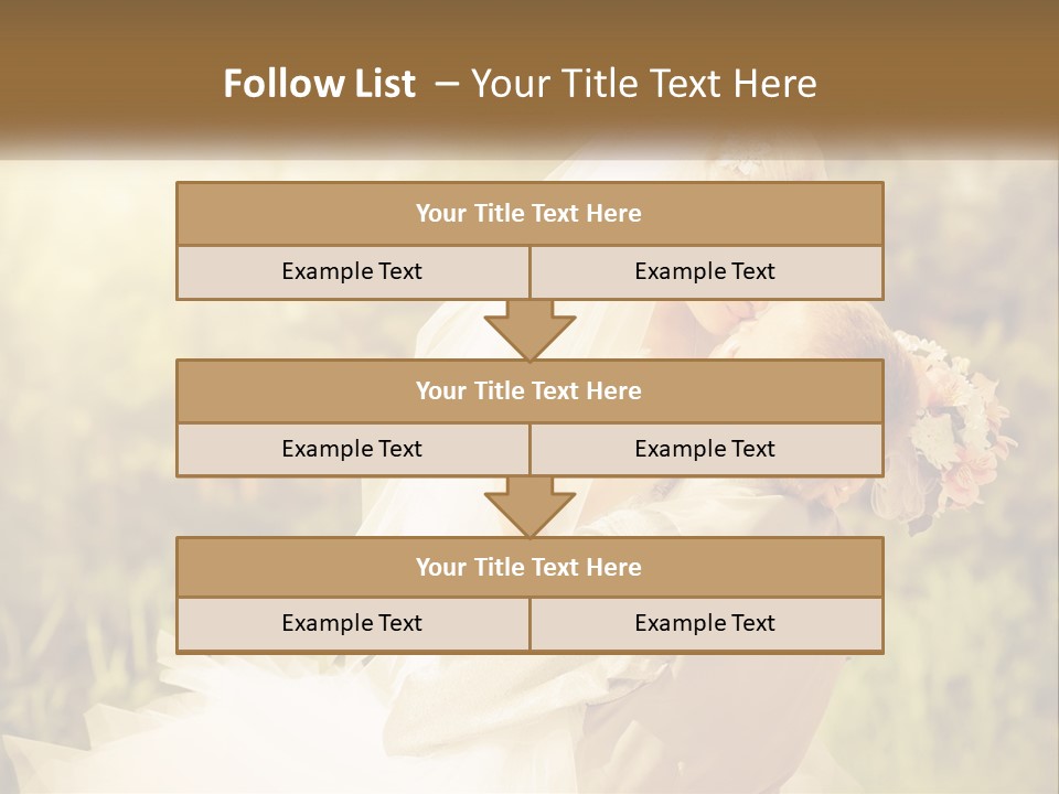 The Bride And Groom Kiss PowerPoint Template