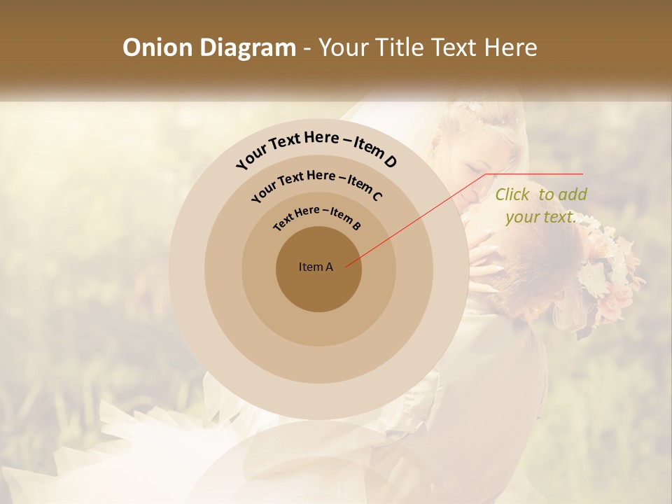 The Bride And Groom Kiss PowerPoint Template