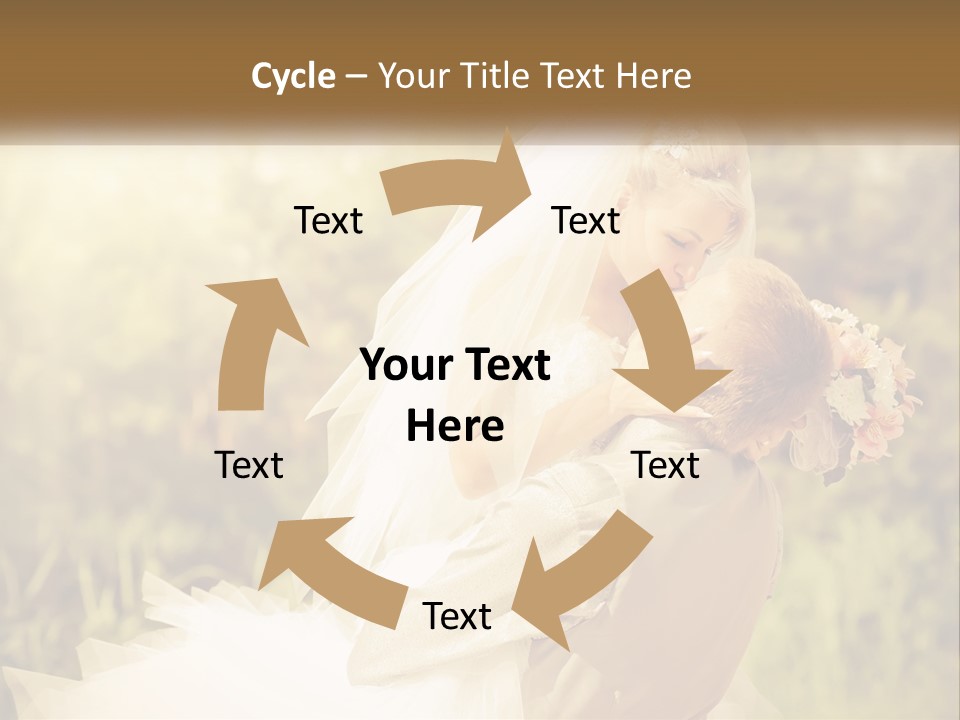 The Bride And Groom Kiss PowerPoint Template