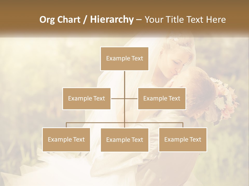 The Bride And Groom Kiss PowerPoint Template