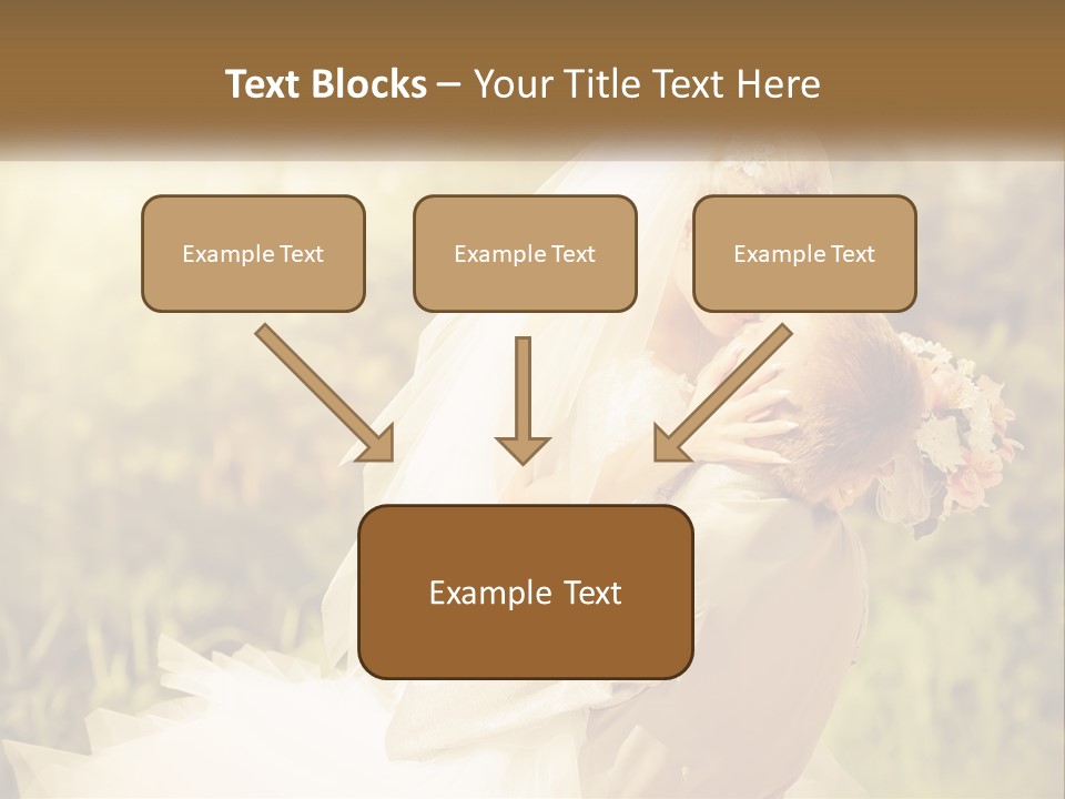 The Bride And Groom Kiss PowerPoint Template