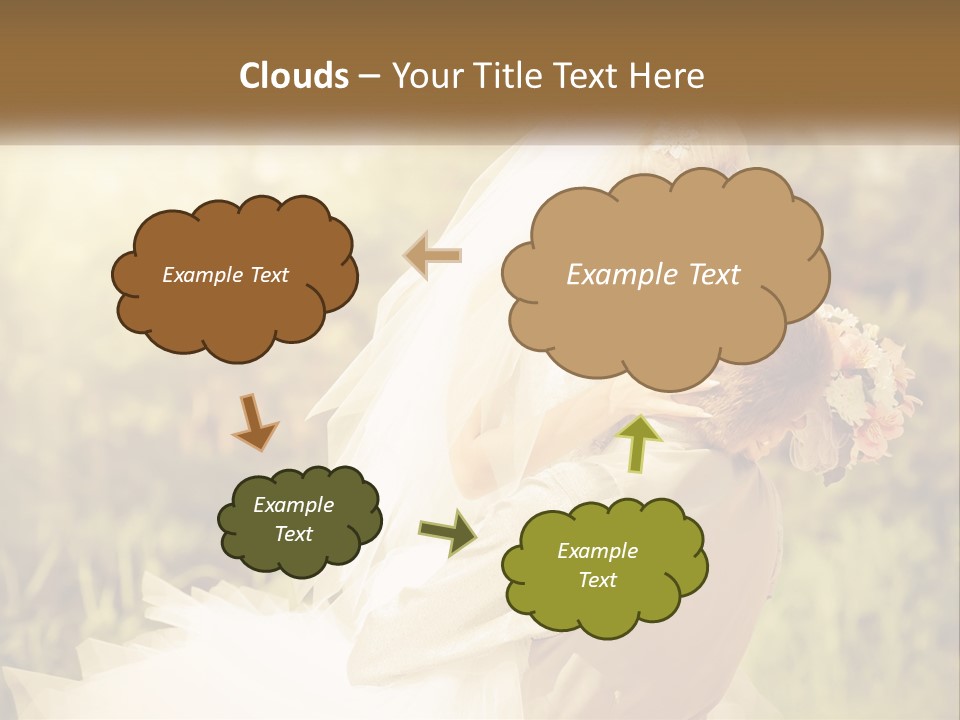 The Bride And Groom Kiss PowerPoint Template