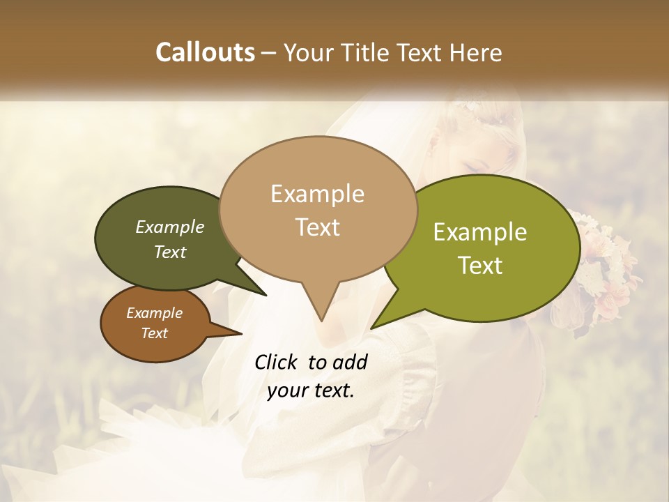 The Bride And Groom Kiss PowerPoint Template