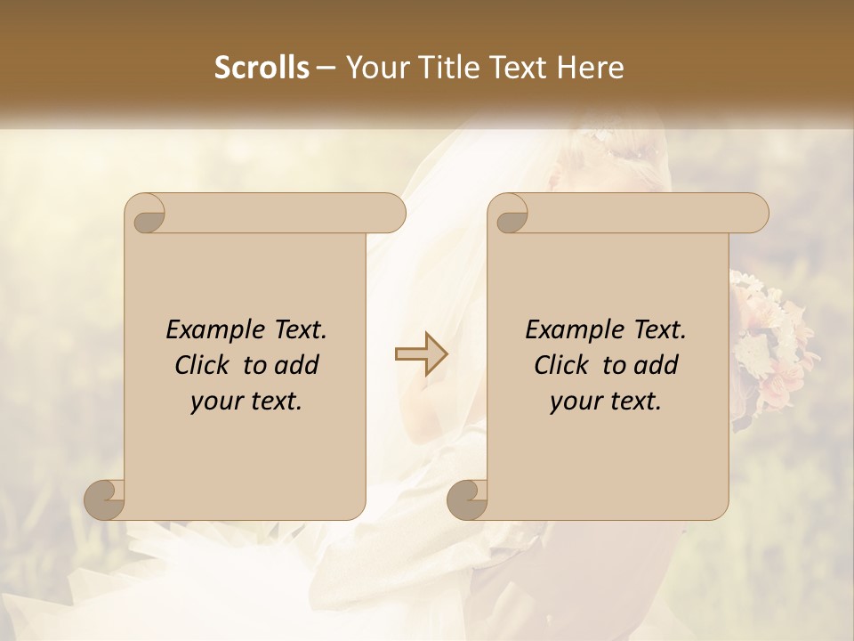 The Bride And Groom Kiss PowerPoint Template
