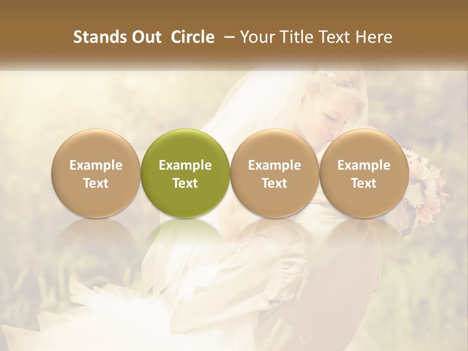 The Bride And Groom Kiss PowerPoint Template