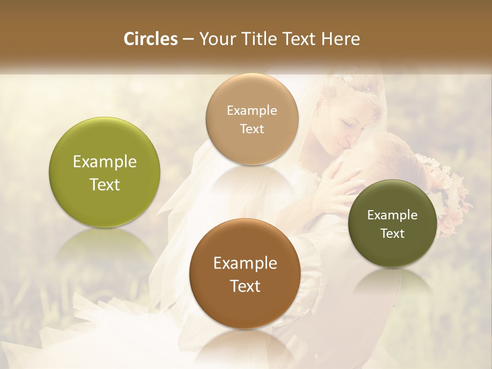 The Bride And Groom Kiss PowerPoint Template