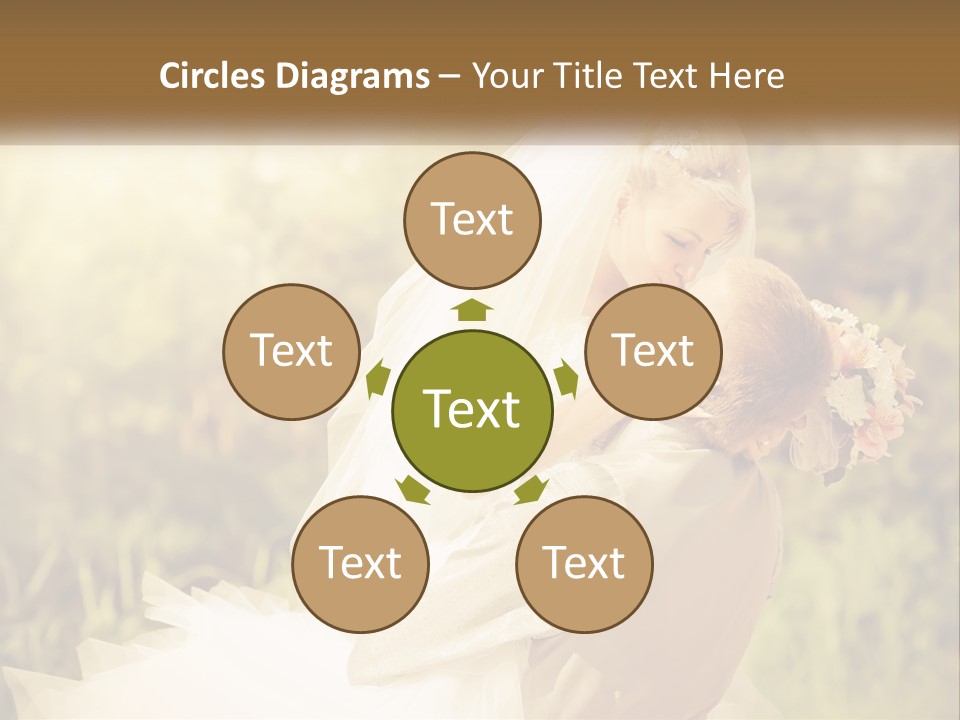 The Bride And Groom Kiss PowerPoint Template