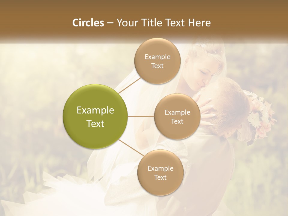 The Bride And Groom Kiss PowerPoint Template