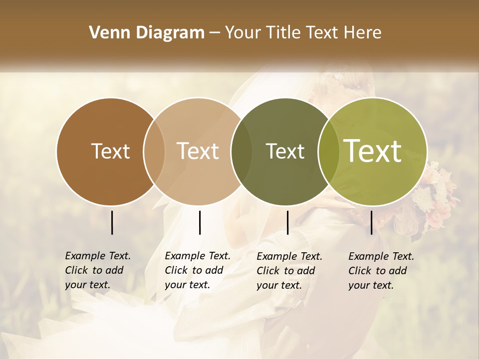 The Bride And Groom Kiss PowerPoint Template