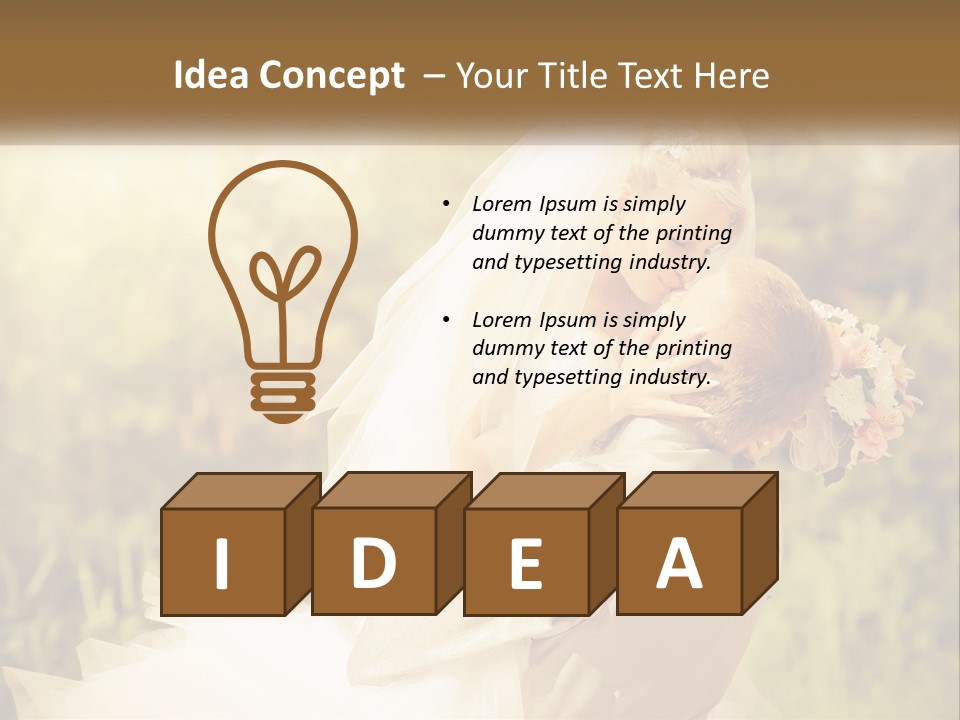 The Bride And Groom Kiss PowerPoint Template