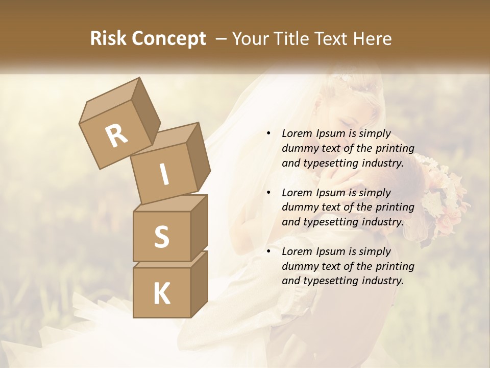 The Bride And Groom Kiss PowerPoint Template