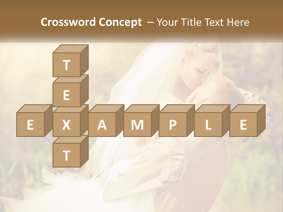 The Bride And Groom Kiss PowerPoint Template