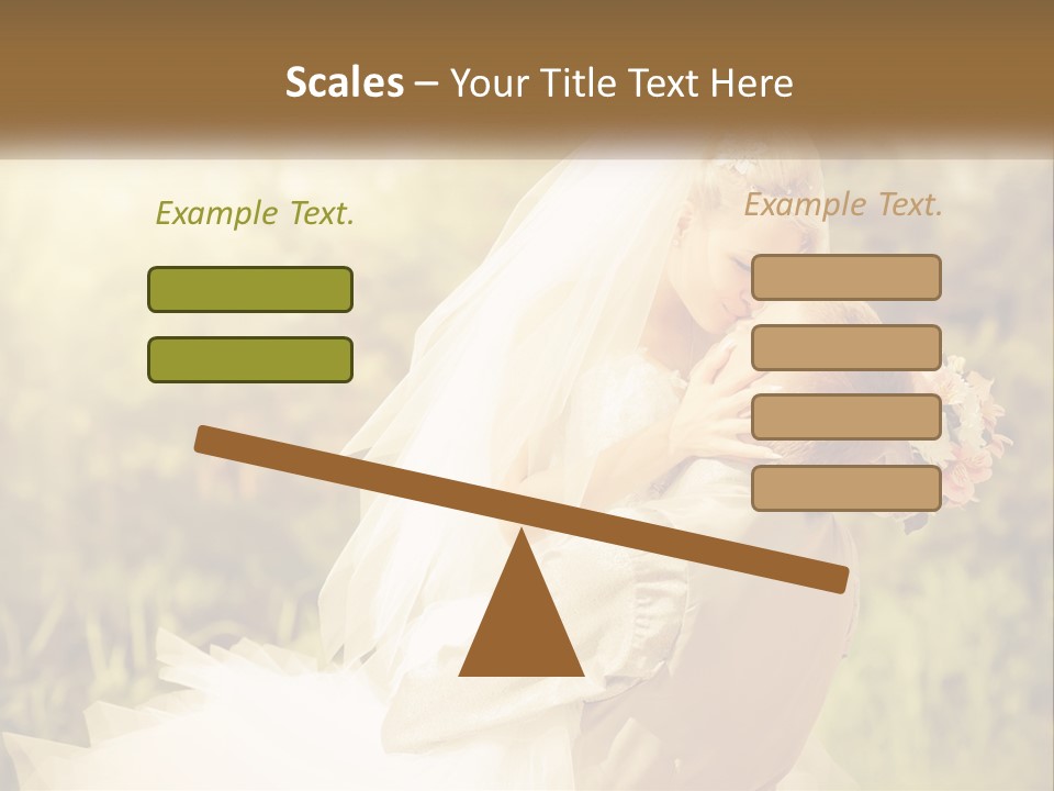 The Bride And Groom Kiss PowerPoint Template