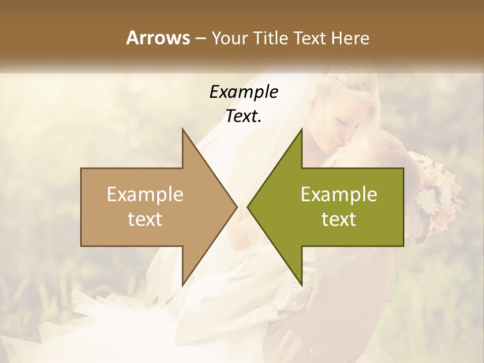 The Bride And Groom Kiss PowerPoint Template