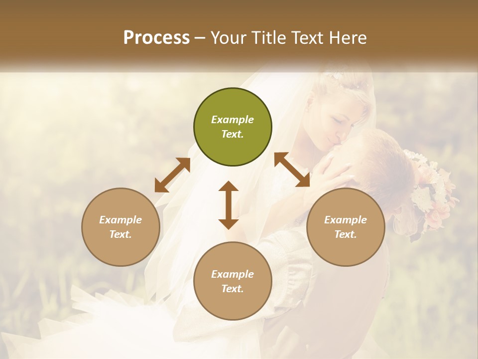 The Bride And Groom Kiss PowerPoint Template