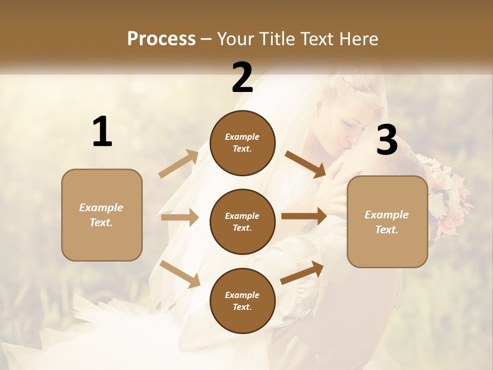 The Bride And Groom Kiss PowerPoint Template