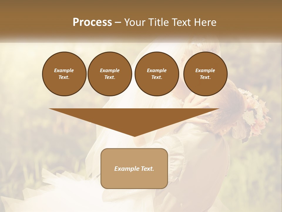 The Bride And Groom Kiss PowerPoint Template