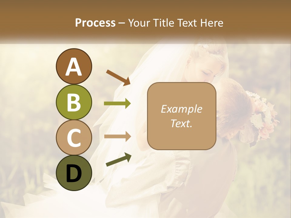 The Bride And Groom Kiss PowerPoint Template