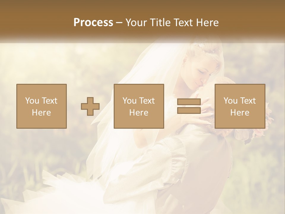 The Bride And Groom Kiss PowerPoint Template