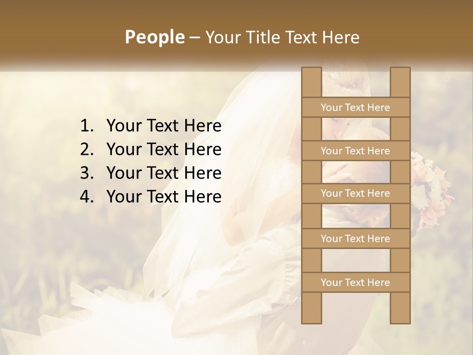 The Bride And Groom Kiss PowerPoint Template