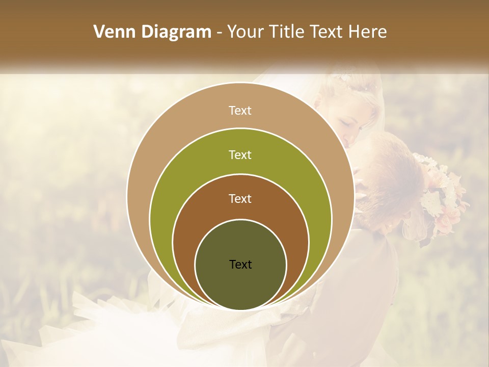 The Bride And Groom Kiss PowerPoint Template