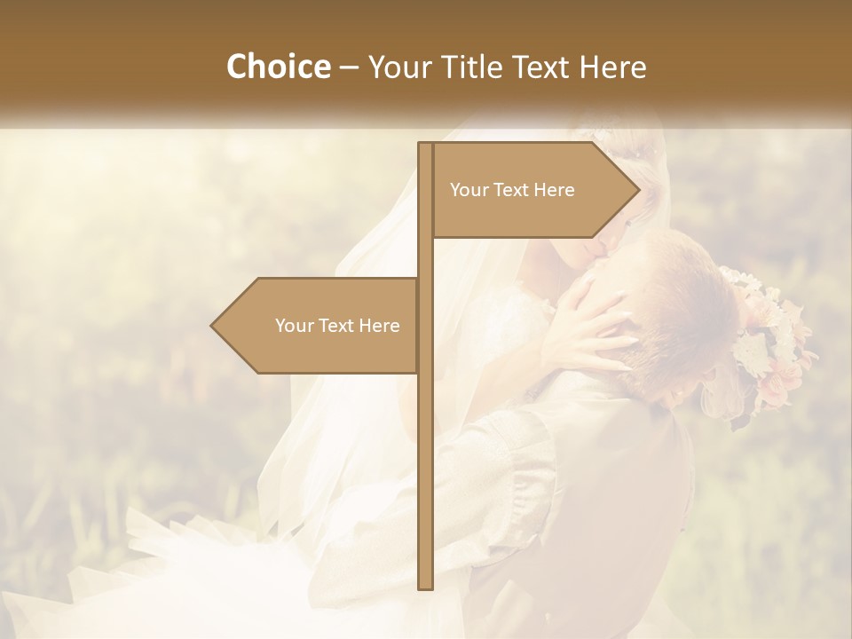 The Bride And Groom Kiss PowerPoint Template
