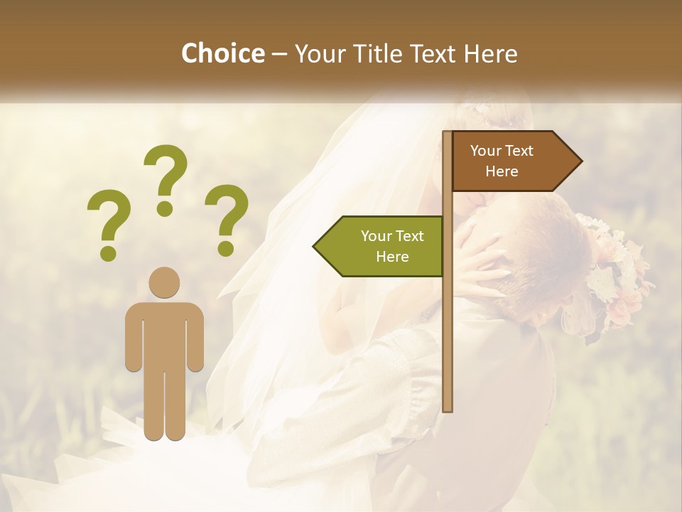 The Bride And Groom Kiss PowerPoint Template