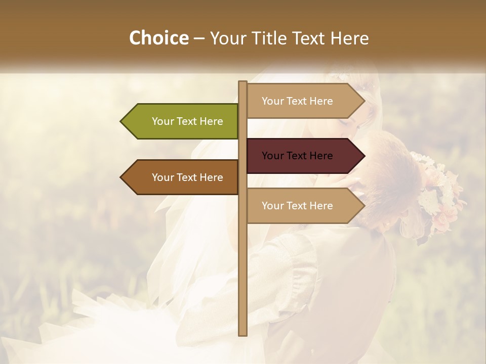 The Bride And Groom Kiss PowerPoint Template