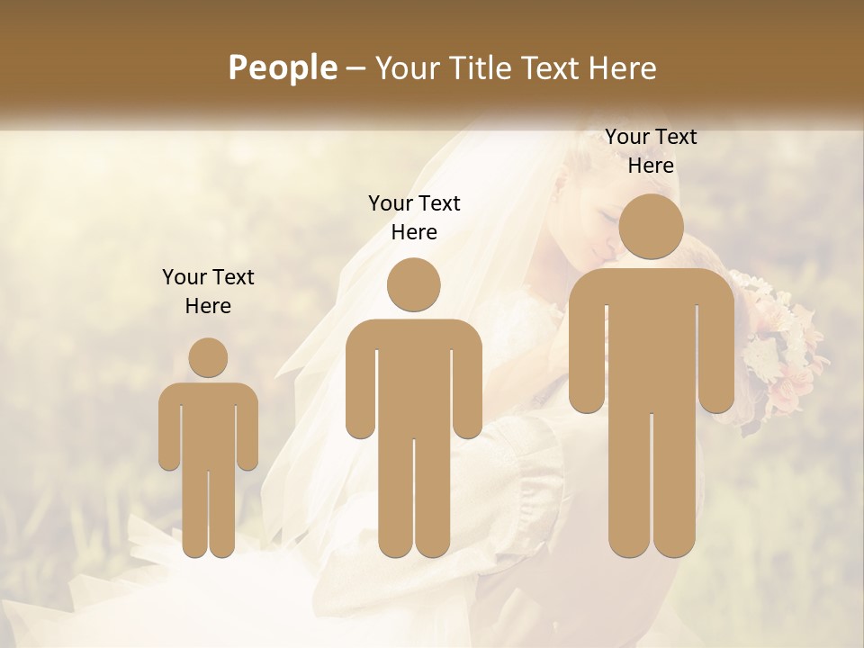 The Bride And Groom Kiss PowerPoint Template