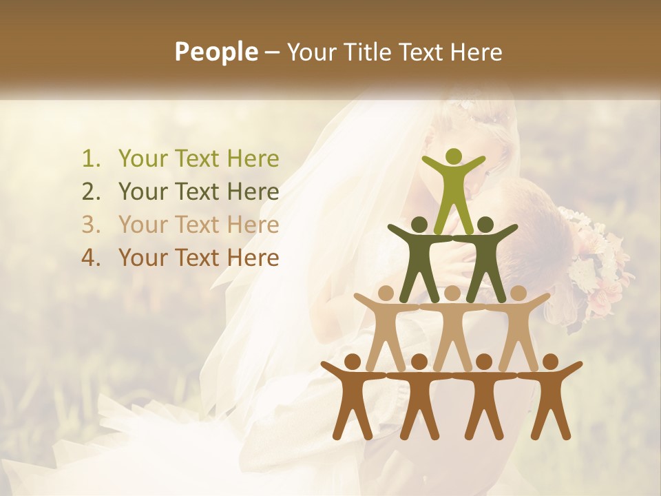 The Bride And Groom Kiss PowerPoint Template
