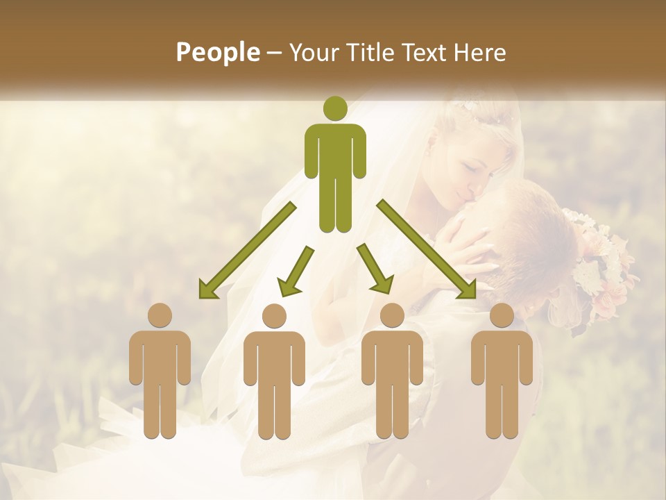 The Bride And Groom Kiss PowerPoint Template