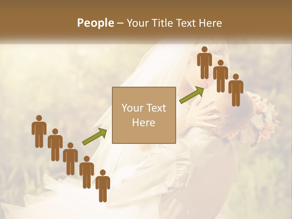 The Bride And Groom Kiss PowerPoint Template