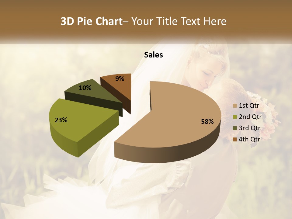 The Bride And Groom Kiss PowerPoint Template