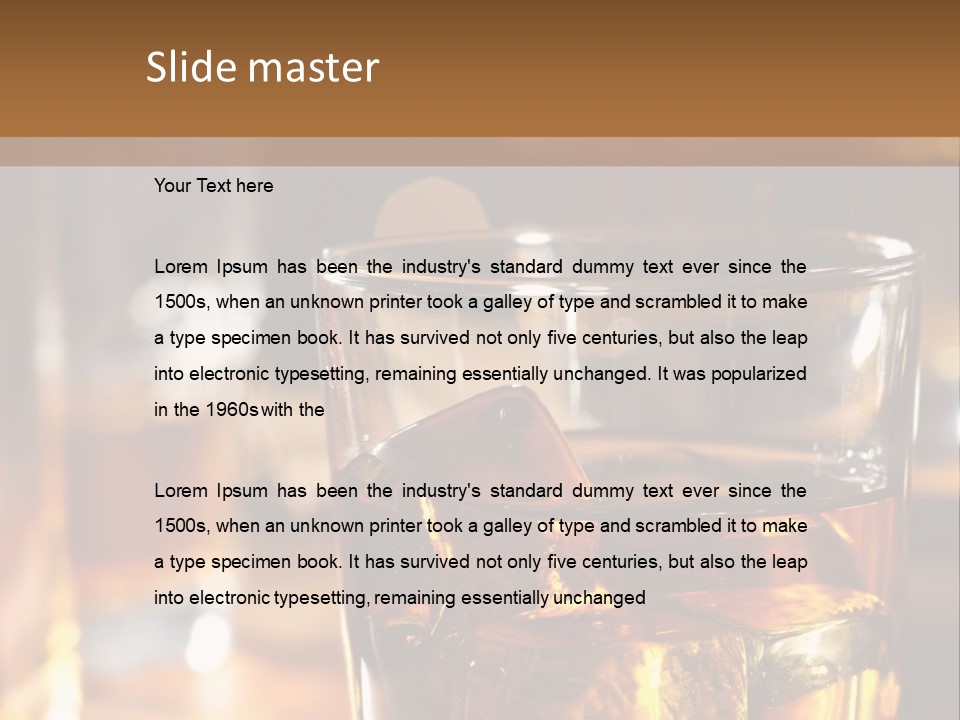 Whiskey With Ice PowerPoint Template