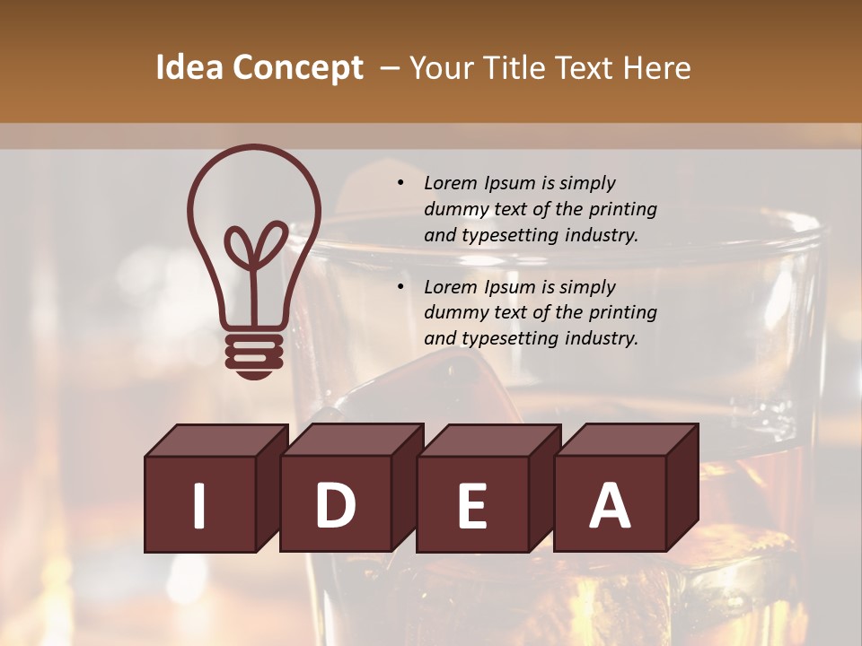Whiskey With Ice PowerPoint Template