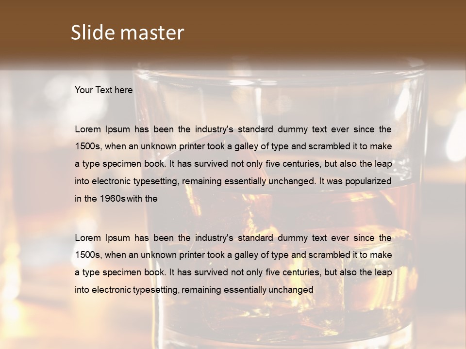 Whiskey With Ice PowerPoint Template