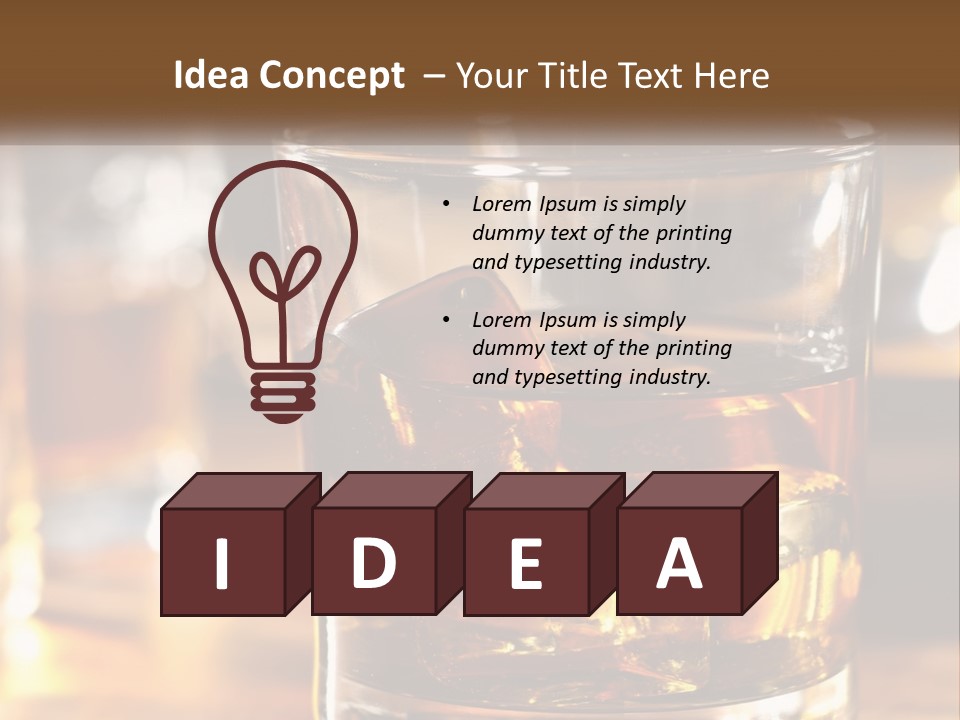 Whiskey With Ice PowerPoint Template