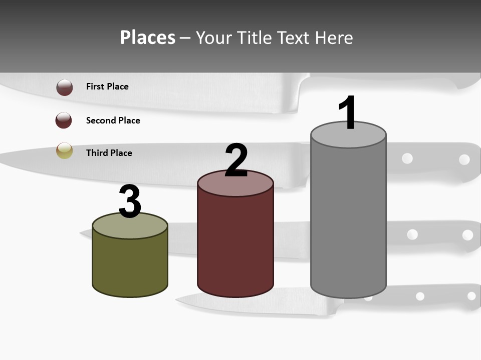 Set Of Kitchen Knives PowerPoint Template