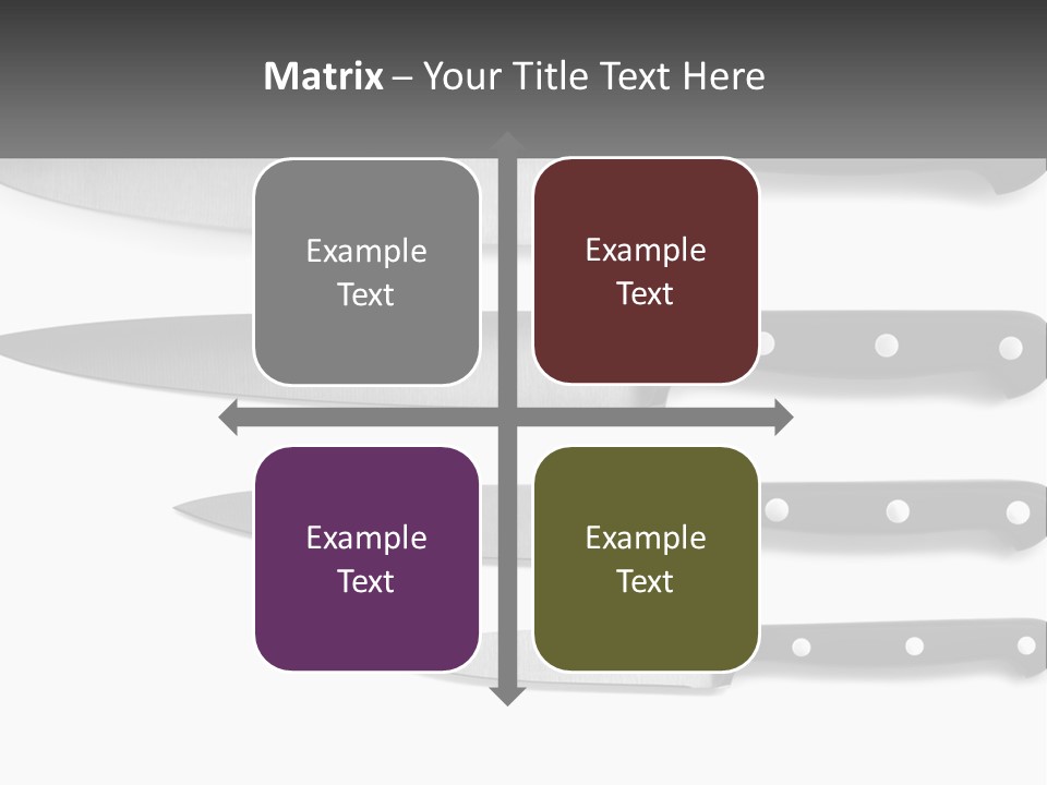 Set Of Kitchen Knives PowerPoint Template