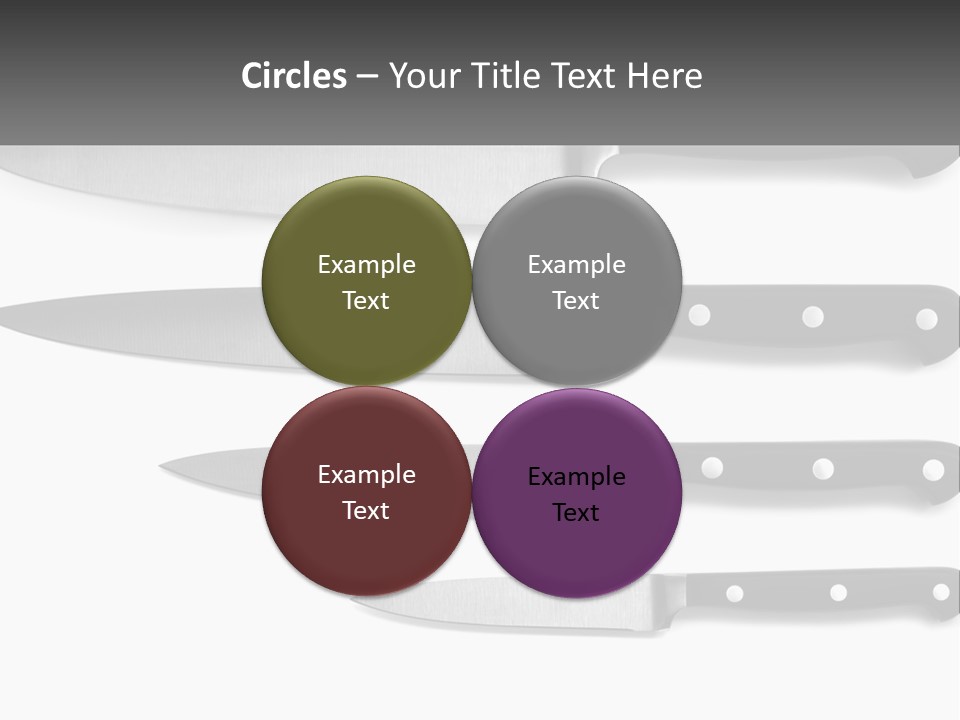 Set Of Kitchen Knives PowerPoint Template