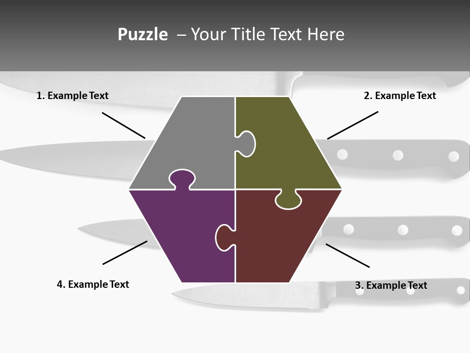 Set Of Kitchen Knives PowerPoint Template