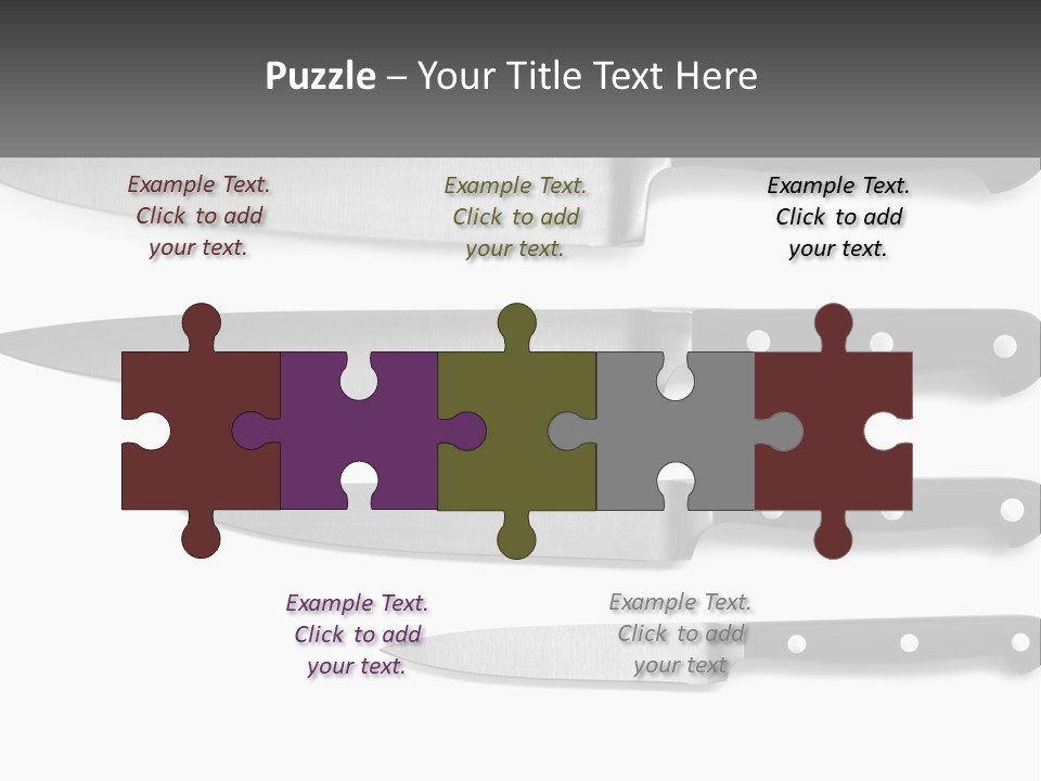 Set Of Kitchen Knives PowerPoint Template