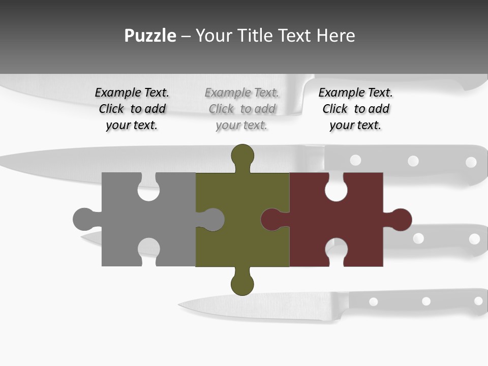 Set Of Kitchen Knives PowerPoint Template