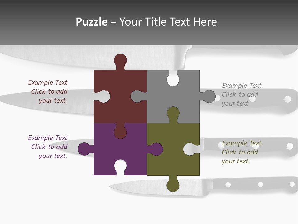 Set Of Kitchen Knives PowerPoint Template