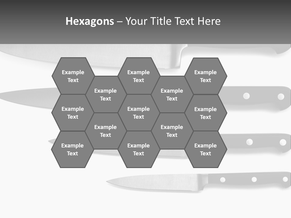 Set Of Kitchen Knives PowerPoint Template